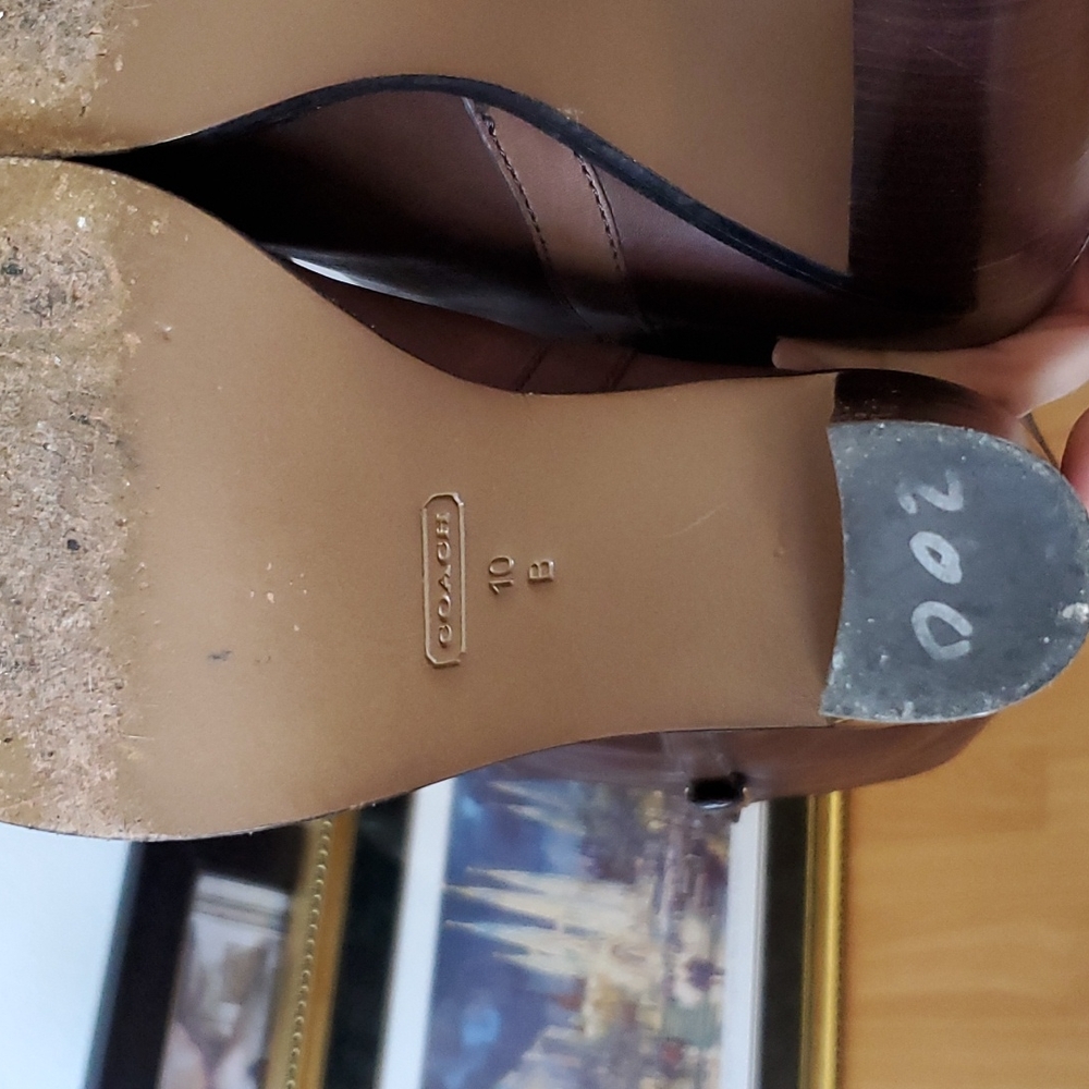 Coach Brown Leather Ellie Vachetta Riding Boots - Picture 9 of 10